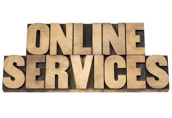 online services in wood type