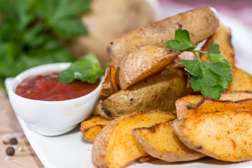Portion of Potato Wedges