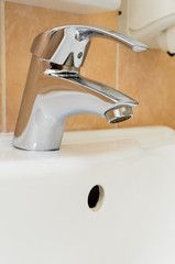 The faucet in the bathroom