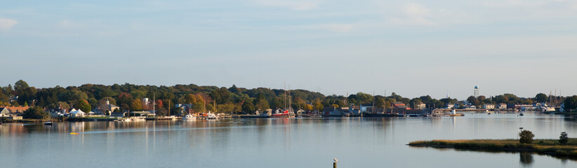 Fototapeta na wymiar Mystic Seaport, Connecticut, panorama