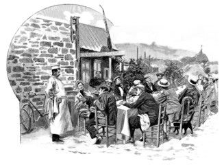 Sunday Scene : Rural Restaurant - 19th century