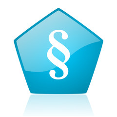 paragraph blue pentagon web glossy icon