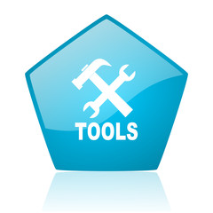 Obraz premium tools blue pentagon web glossy icon