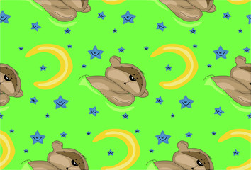 eamless background with sleeping bear
