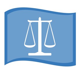 Balance de la Justice dans un drapeau