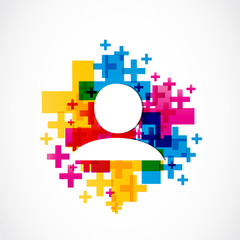 Fototapeta premium colorful add a friend concept