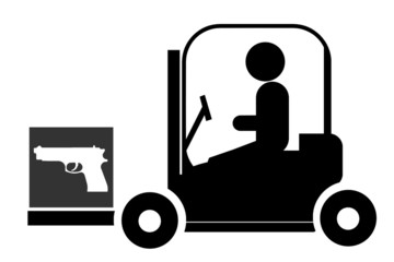 Arme à feu dans un monte-charges