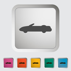 Convertible top down. Single icon. Vector illustration.