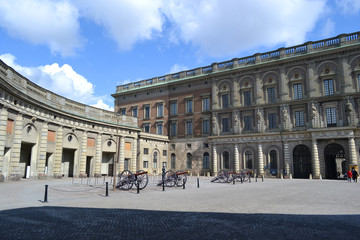 Fototapeta na wymiar Pałac Królewski w Sztokholmie, w Szwecji.