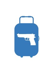 Arme à feu dans une valise