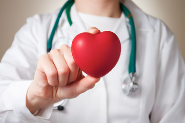 Heart in doctor's hand