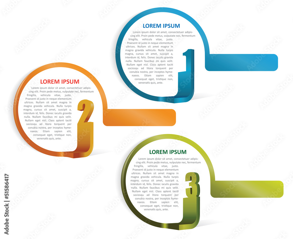 Poster Set of three colored vector elements for text