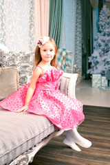 Fototapeta premium Cute smiling girl at home