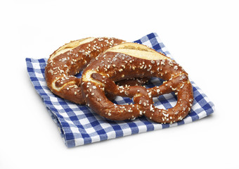 pretzels on a napkin