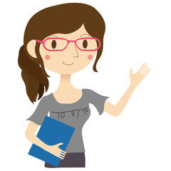 説明をしている女性