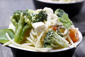 Vegetarian pasta with vegetables