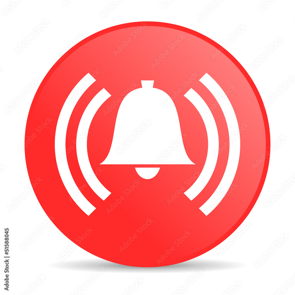 Poster alarm red circle web glossy icon
