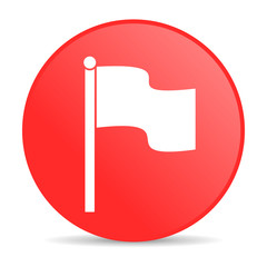flag red circle web glossy icon