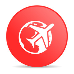 Obraz premium travel red circle web glossy icon