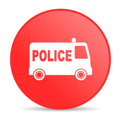 police red circle web glossy icon