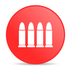 ammunition red circle web glossy icon