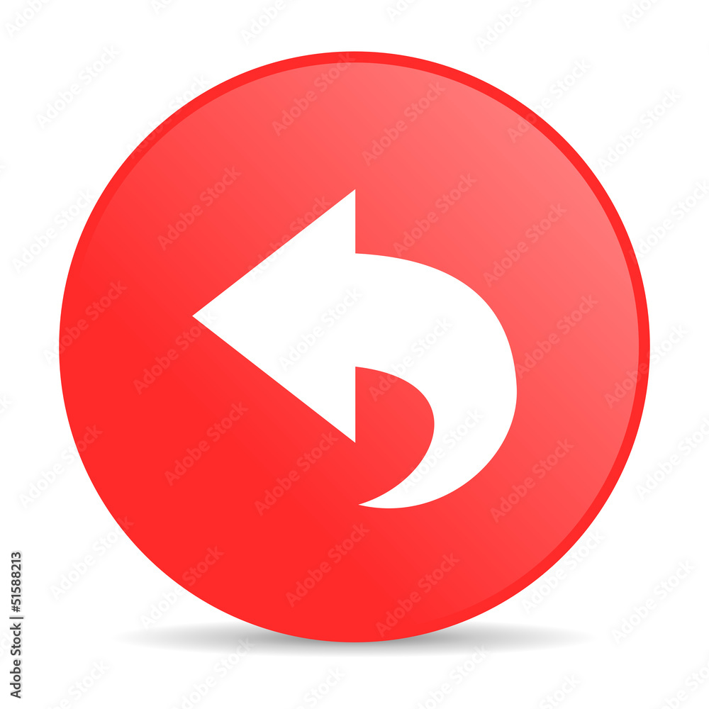 Poster back red circle web glossy icon