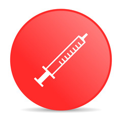 syringe red circle web glossy icon