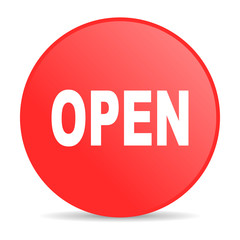 open red circle web glossy icon