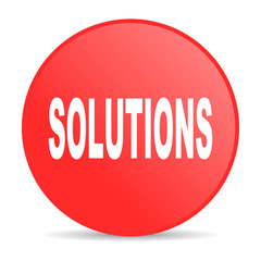 solutions red circle web glossy icon