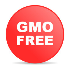 gmo free red circle web glossy icon