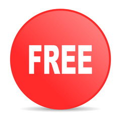 free red circle web glossy icon