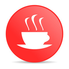 coffee red circle web glossy icon