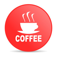coffee red circle web glossy icon