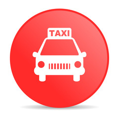taxi red circle web glossy icon