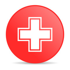 pharmacy red circle web glossy icon