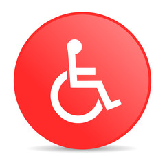accessibility red circle web glossy icon