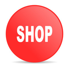 shop red circle web glossy icon