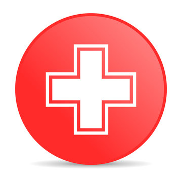 pharmacy red circle web glossy icon
