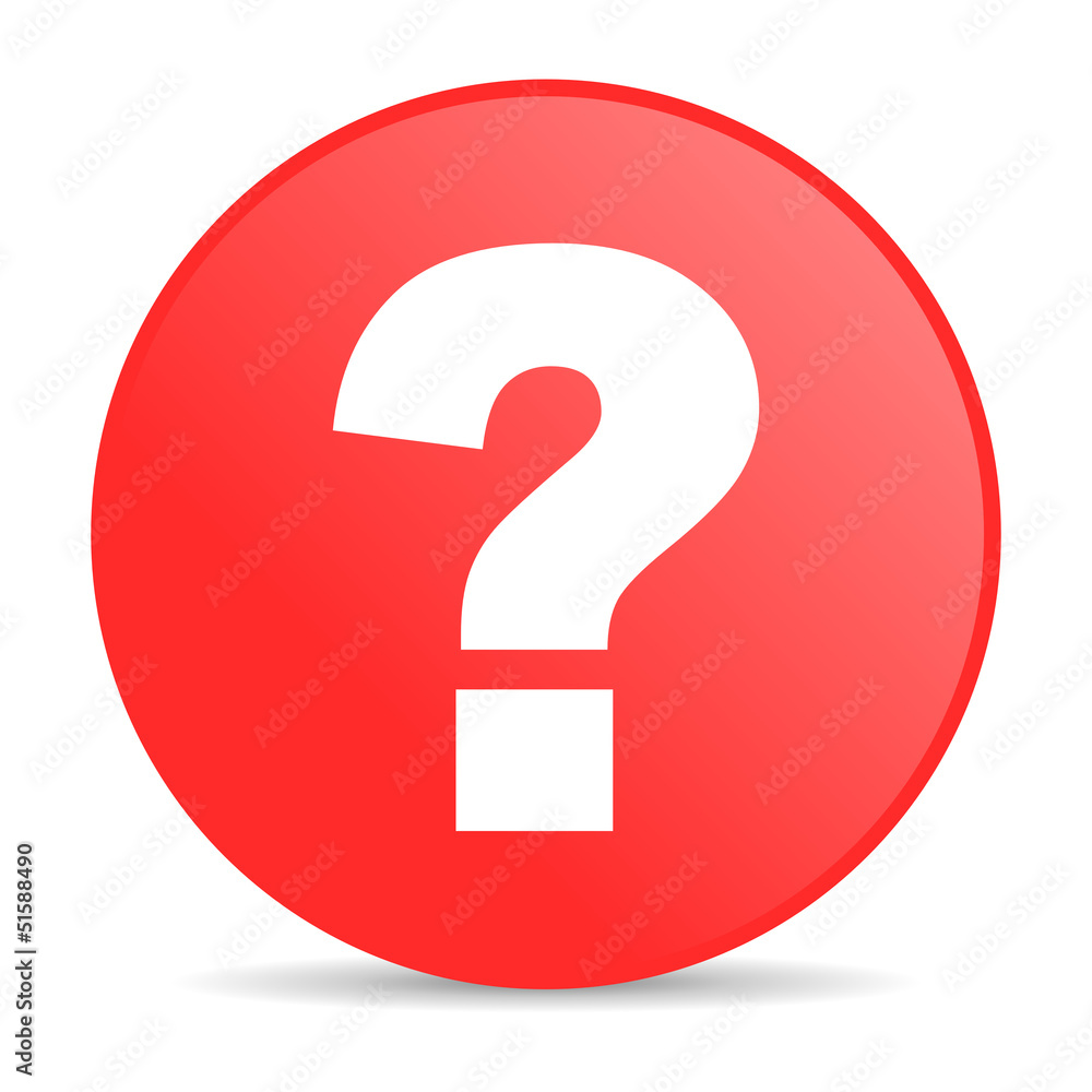 Poster question mark red circle web glossy icon