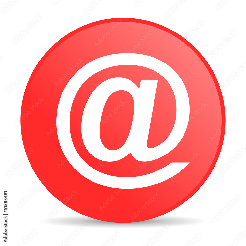 Aufkleber at red circle web glossy icon