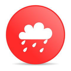 weather forecast red circle web glossy icon