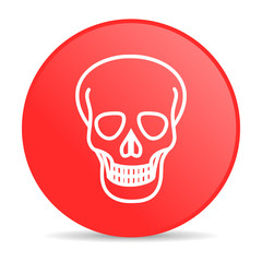 skull red circle web glossy icon
