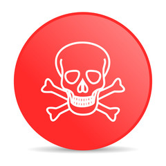 skull red circle web glossy icon