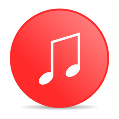 music red circle web glossy icon