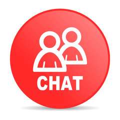 chat red circle web glossy icon
