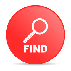 find red circle web glossy icon