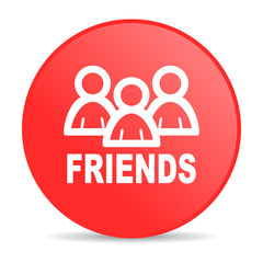 friends red circle web glossy icon