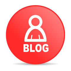 blog red circle web glossy icon