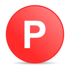park red circle web glossy icon