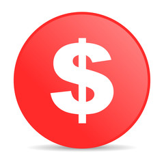 us dollar red circle web glossy icon